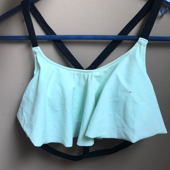 PINK Victoria's Secret Other - PINK Mint Ruffle Swim Top